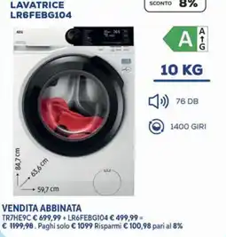 Euronics Bruno Lavatrice AEG LR6FEBG104 offerta