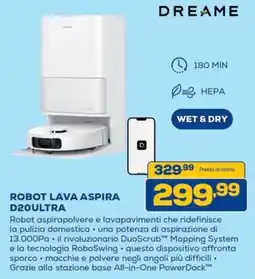 Euronics Bruno Dreame Robot lava aspira D20Ultra offerta