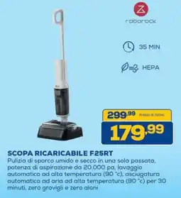 Euronics Bruno Scopa ricaricabile F25RT Roborock offerta