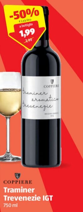 ALDI Coppiere Traminer Trevenezie IGT 750 ml offerta
