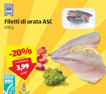 ALDI Almare Filetti Di Orata ASC 200g offerta
