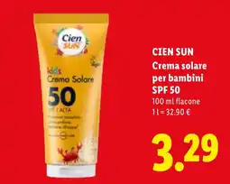 Lidl Cien Sun Crema Solare per bambini offerta