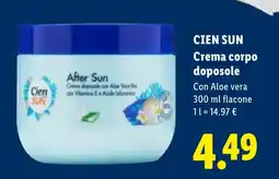 Lidl Cien Sun Crema corpo doposole offerta