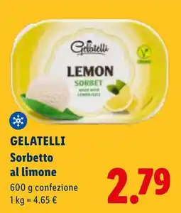 Lidl Gelatelli Sorbetto al limone offerta