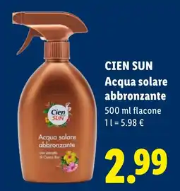 Lidl Cien Acqua solare abbronzante offerta