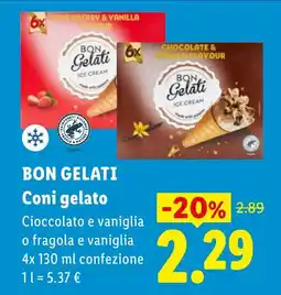 Lidl Bon Gelati Coni gelato offerta
