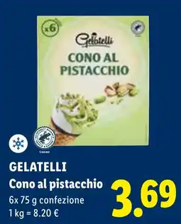 Lidl Gelatelli Cono al pistacchio offerta
