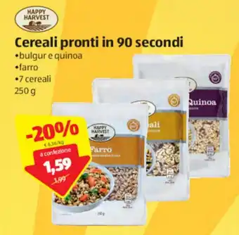 ALDI Happy Harvest Cereali pronti in 90 secondi 250g offerta