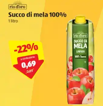 ALDI Rio d'oro Succo di mela 100% 1 litro offerta