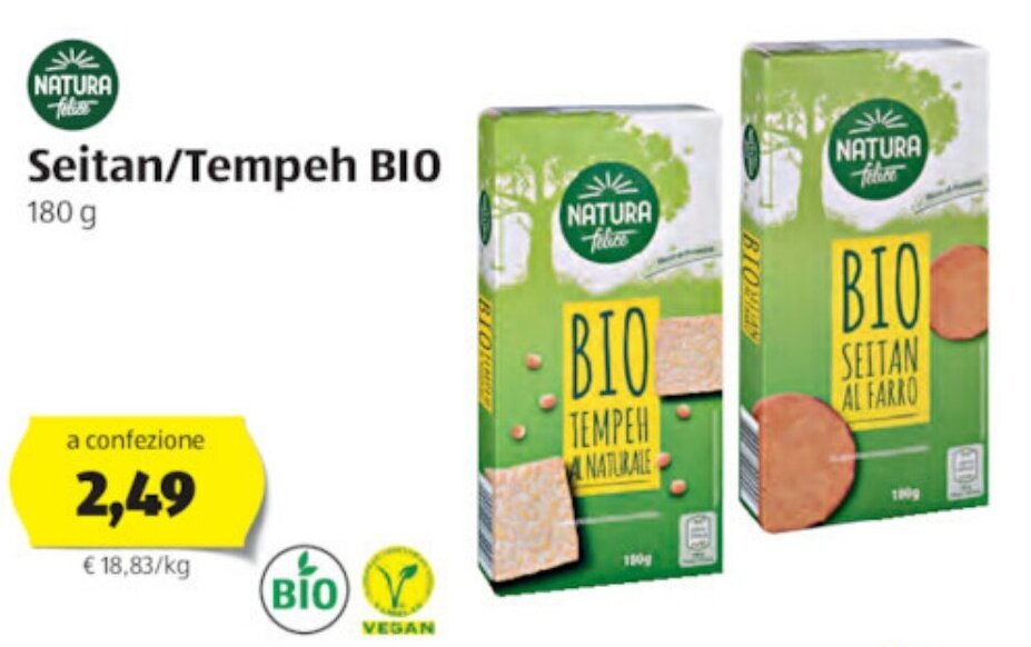 Natura Felice Seitan/Tempeh Bio 180 g offerta di ALDI