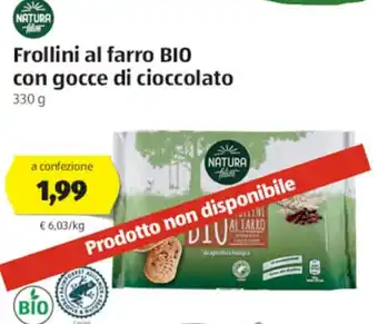 ALDI Natura Felice Frollini al farro Bio con gocce di cioccolato 330g offerta