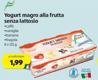 ALDI Yogurt Magro Alla Frutta senza lattosio 8 x 125 g offerta