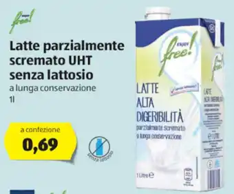 ALDI Latte Parzialmente Scremato UHT senza lattosio 1l offerta