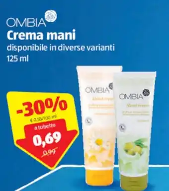 ALDI Ombia Crema mani 125 ml offerta