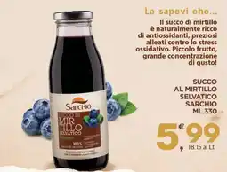 Eurospar SUCCO AL MIRTILLO SELVATICO SARCHIO ML.330 offerta