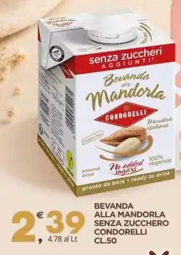 Eurospar BEVANDA ALLA MANDORLA SENZA ZUCCHERO CONDORELLI CL.50 offerta