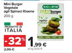 Carrefour Mini Burger Vegetale agli Spinaci Kioene offerta