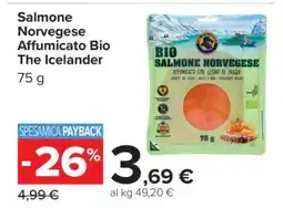 Carrefour Salmone Norvegese Affumicato Bio The Icelander offerta