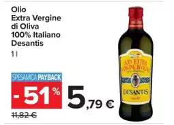 Carrefour Olio Extra Vergine di Oliva 100% Italiano Desantis offerta