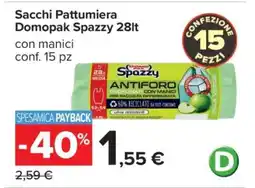 Carrefour Sacchi Pattumiera Domopak Spazzy 28lt offerta