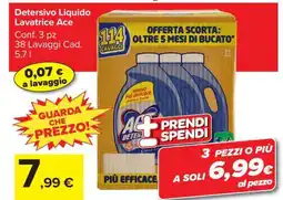 Carrefour DETERSIVO LIQUIDO LAVATRICE ACE offerta