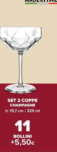 Carrefour SET 2 COPPE CHAMPAGNE offerta