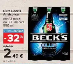 Carrefour Birra Beck’s Analcolica offerta