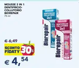 Esselunga MOUSSE 2 IN 1 DENTIFRICIO-COLLUTORIO BIOREPAIR offerta