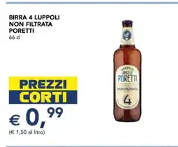 Esselunga BIRRA 4 LUPPOLI NON FILTRATA PORETTI offerta