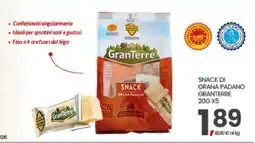 Eurospar SNACK DI GRANA PADANO GRANTERRE 20G X5 offerta