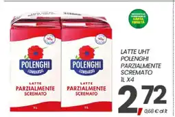 Eurospar LATTE UHT POLENGHI PARZIALMENTE SCREMATO 1L X4 offerta