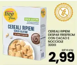 Eurospar CEREALI RIPIENI DESPAR FREEFROM CON CACAO E NOCCIOLE 300G offerta