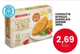 Eurospar COTOLETTE DI POLLO SURGELATE DESPAR 300G offerta