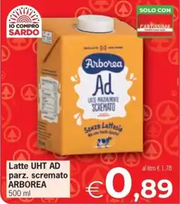 Despar Latte UHT AD parz. scremato ARBOREA offerta