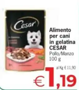 Despar Alimento per cani in gelatina CESAR Pollo/Manzo offerta