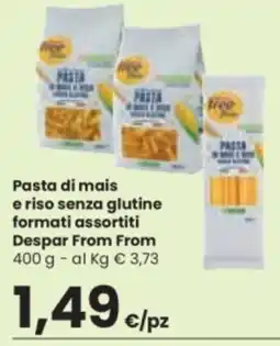Despar Pasta di mais e riso senza glutine offerta