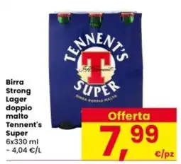 Interspar Birra Strong Lager doppio malto Tennent's Super offerta