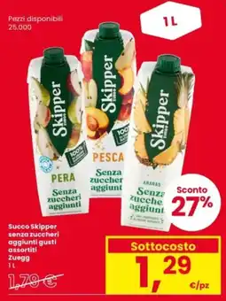 Interspar Succo Skipper senza zuccheri aggiunti gusti assortiti offerta