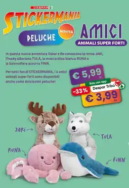 Interspar Stickermania Peluche Amici Animali Super Forti offerta