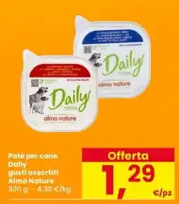 Interspar Paté per cane Daily gusti assortiti Almo Nature offerta