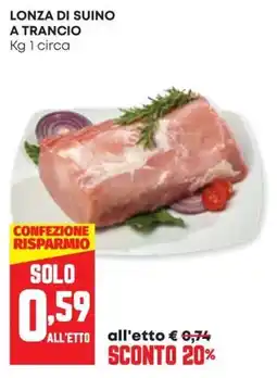 Panorama Lonza di suino a trancio offerta