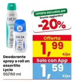 Interspar Deodorante spray o roll on assortito Lycia offerta