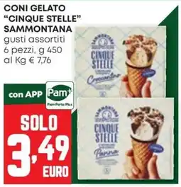 Pam Coni gelato Cinque Stelle Sammontana offerta
