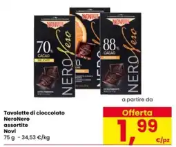 Interspar Tavolette di cioccolato NeroNero assortite Novi offerta