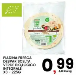 Interspar Piadina fresca Despar scelta Verde Bio,logico integrale offerta
