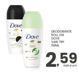 Despar Deodorante roll on Dove vari tipi offerta