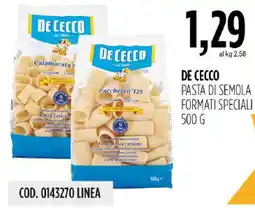 Carico Cash & Carry De Cecco pasta di semola formati speciali offerta