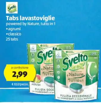 ALDI Svelto Tabs lavastoviglie 25 tabs offerta