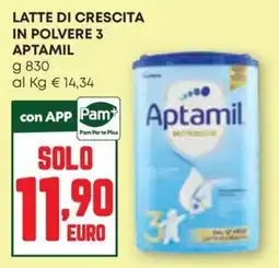 Pam Latte di crescita in polvere 3 Aptamil offerta