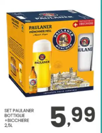 Set Paulaner bottiglie + bicchiere